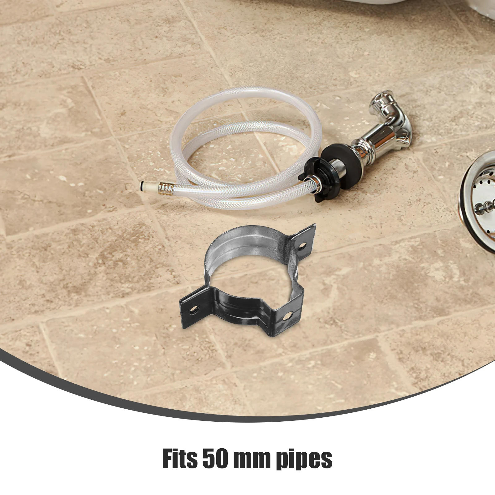 

Aluminum Pipe Clamp for 50mm Tubes Durable Water Flow Easy Installation Drainage System Accessories Tube Clamps Gas