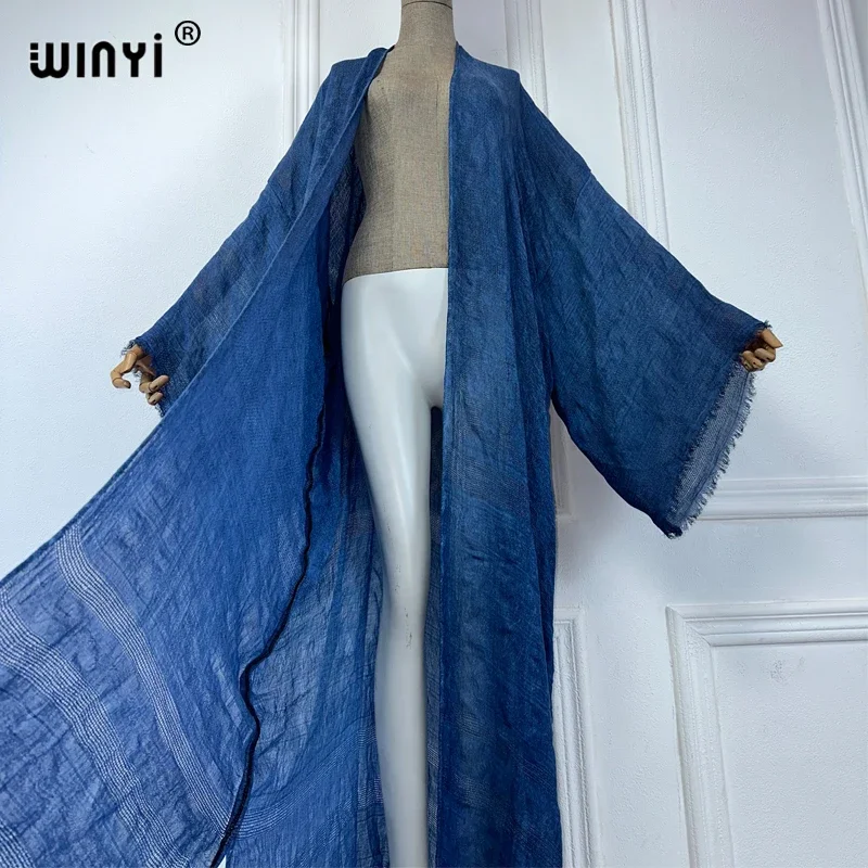 كارديجان نسائي أحادي اللون من WINYI، عباءة مفتوحة من الأمام على طراز دبي، فستان حفلات إسلامي أنيق وفاخر للشرق الأوسط 23