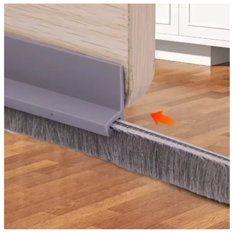 Door Sealing Strip Self-adhesive Door Bottom Gap Filling Sealing Strips Insect Proof Brush Strip Windproof Soundproof Door Tape