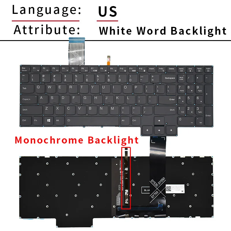 RU SP US BR Spanish Backlit Laptop Keyboard For LENOVO Legion 5 Gaming 3-15IMH05 15ARH05 15ACH6H GY530 GY550 GY570