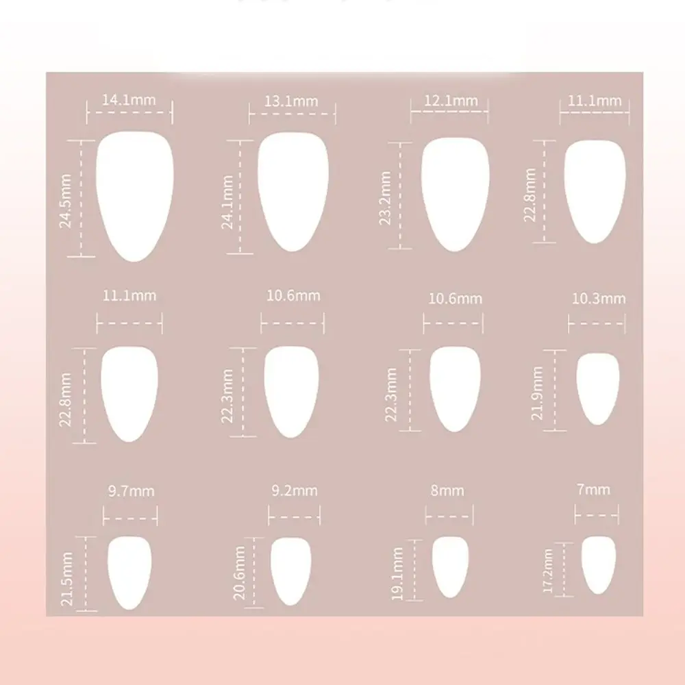 Manicure longo amêndoa unhas falsas francês destacável unhas falsas dicas de unhas diy