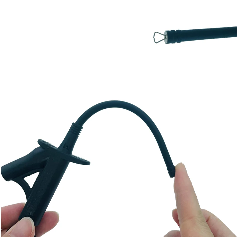 Multimeter-Anschlusskabel, 4 mm, Bananenstecker, isoliert, für Hochspannung, flexible Sonde, Federschäden, Testhaken – Detail 2