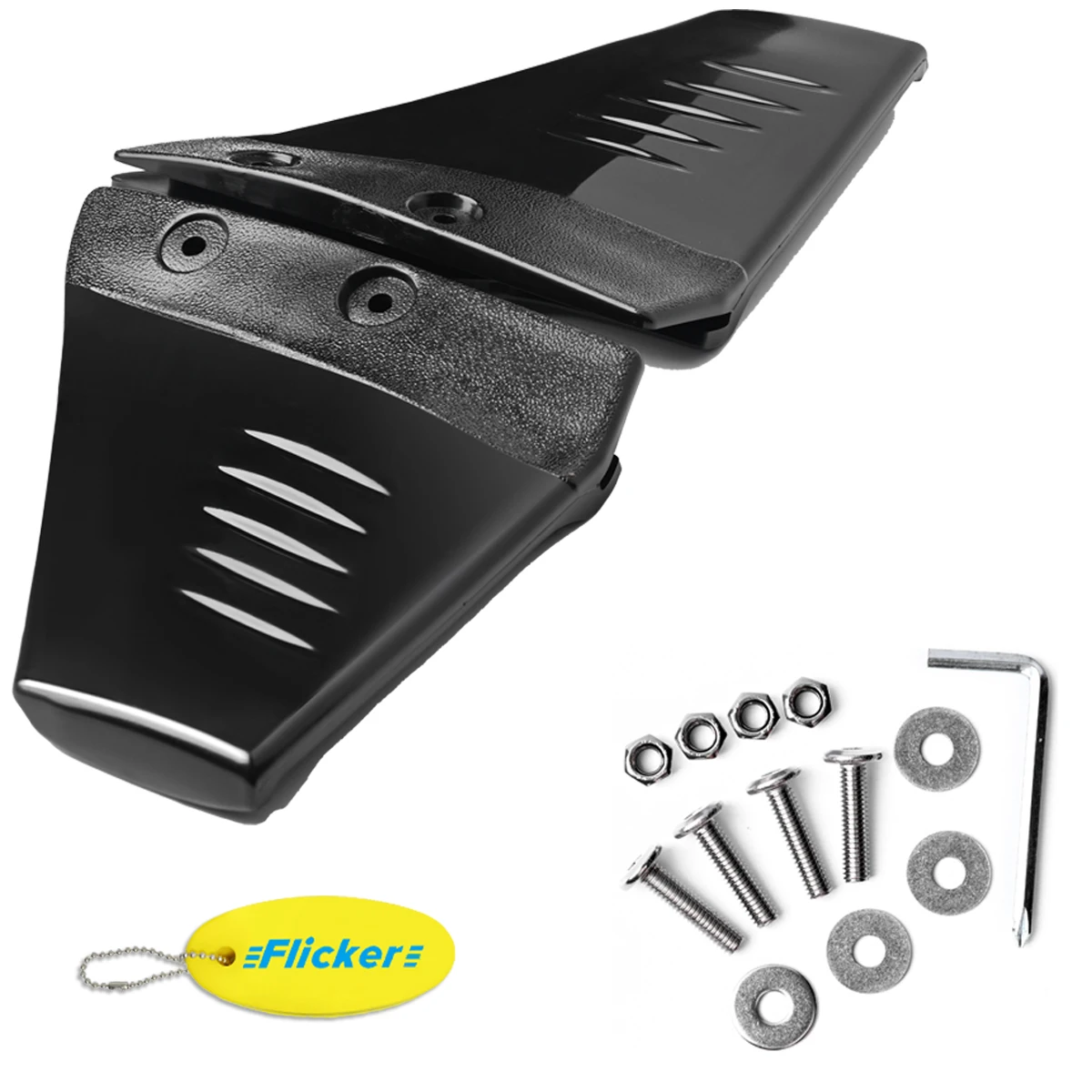 Twin Fin Outboard Hydrofoil Stabilizer for 40HP Motors with Bonus Floating Keychain, Dual-Page Performance Fins Marine Accessory
