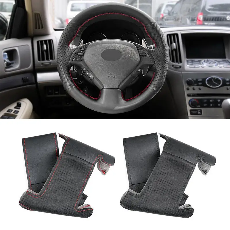

Hand Braid Perforated Leather Car-styling Steering Wheel Cover For Infiniti G37 G35 G25 EX35 EX25 EX37 Q60 QX50 Q40 IPL G Coupe
