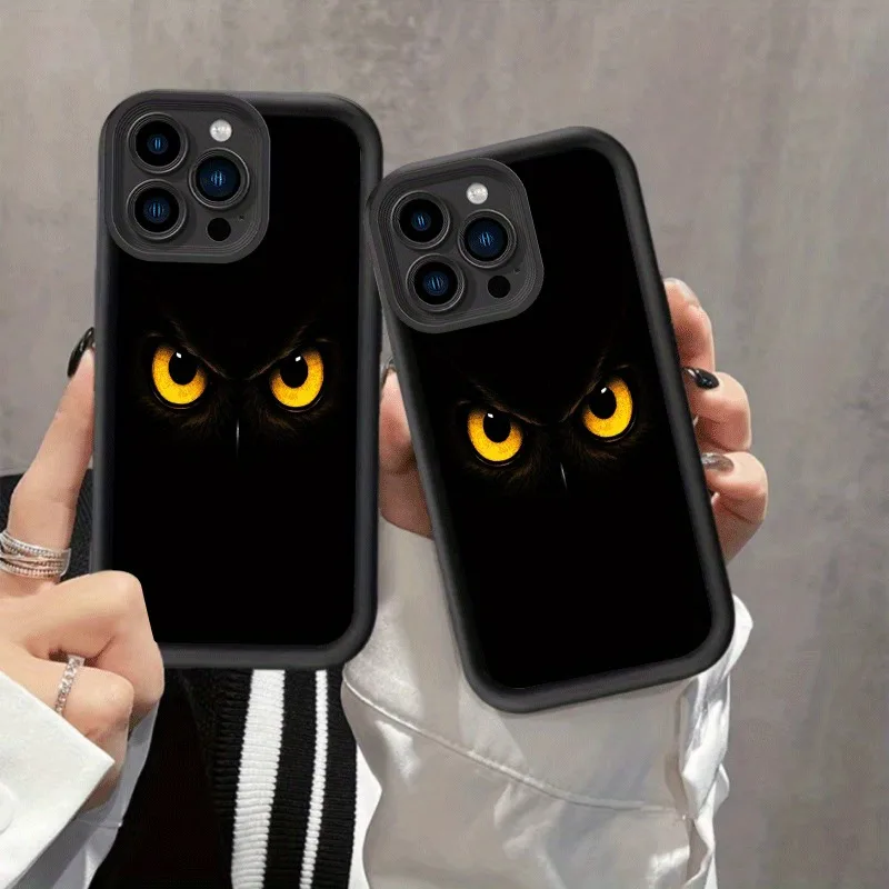 

Owl eye design phone case for iPhone 16 15 14 13 12 11 Pro/ Max/Plus shock-proof rear cover anti-fingerprint