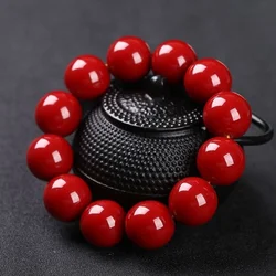 Natural Red Coral Hand String Buddha Beads Bracelet Buddhist Meditation Beads Wealth Transfer Beads Birthyear Prayer Beads