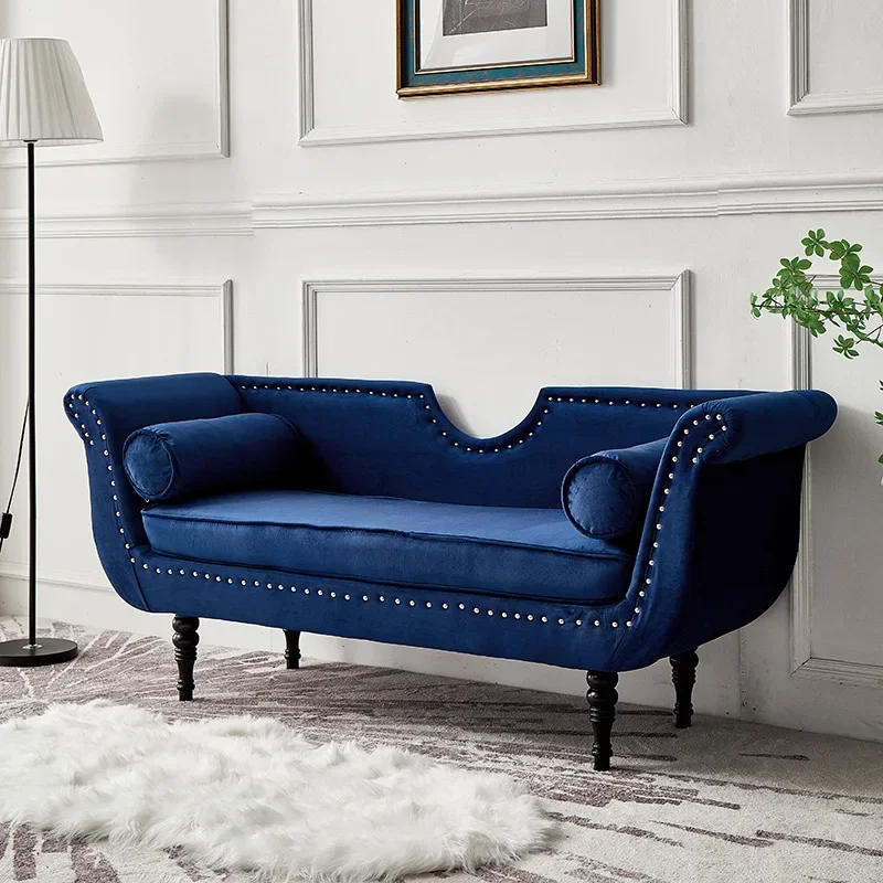 American style, velvet end stool, Nordic, bedroom, small sofa, shoe changing stool, household