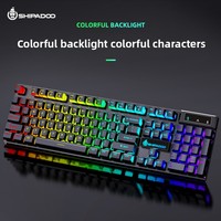 104 Keys Mechanical Keyboard and Mouse Set Floating Keycaps Gaming Light Emitting Keyboard and Mouse Computer Accessories