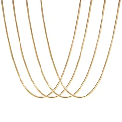 45/50/55/60cm Classic Gold Color Stainless Steel Snake Chain Necklace For Women Jewelry Birthday Daily Party Accessories