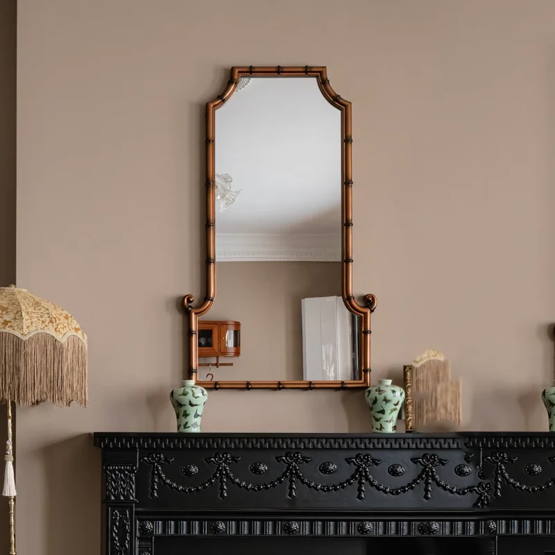 Neoclassical bathroom mirror medieval bamboo makeup mirror porch aisle mirror restaurant corridor fireplace decoration