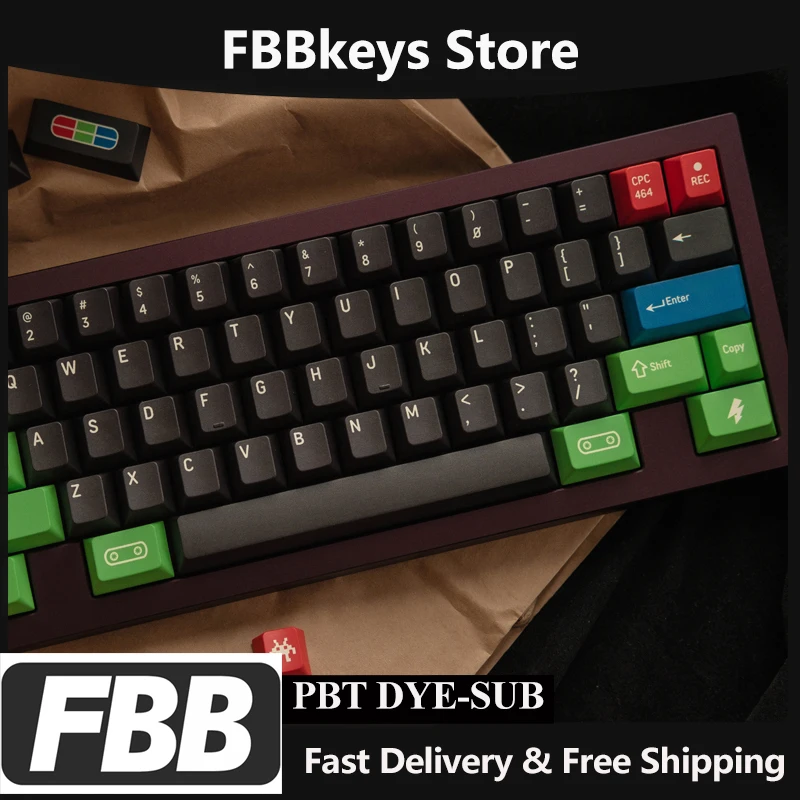 FBB أغطية المفاتيح CPC 464 نمط PBT الكرز الشخصي لوحة المفاتيح الميكانيكية أغطية المفاتيح 1.5 مللي متر مفتاح الحرفي لملحقات الكمبيوتر المحمول 188/190 مفاتيح