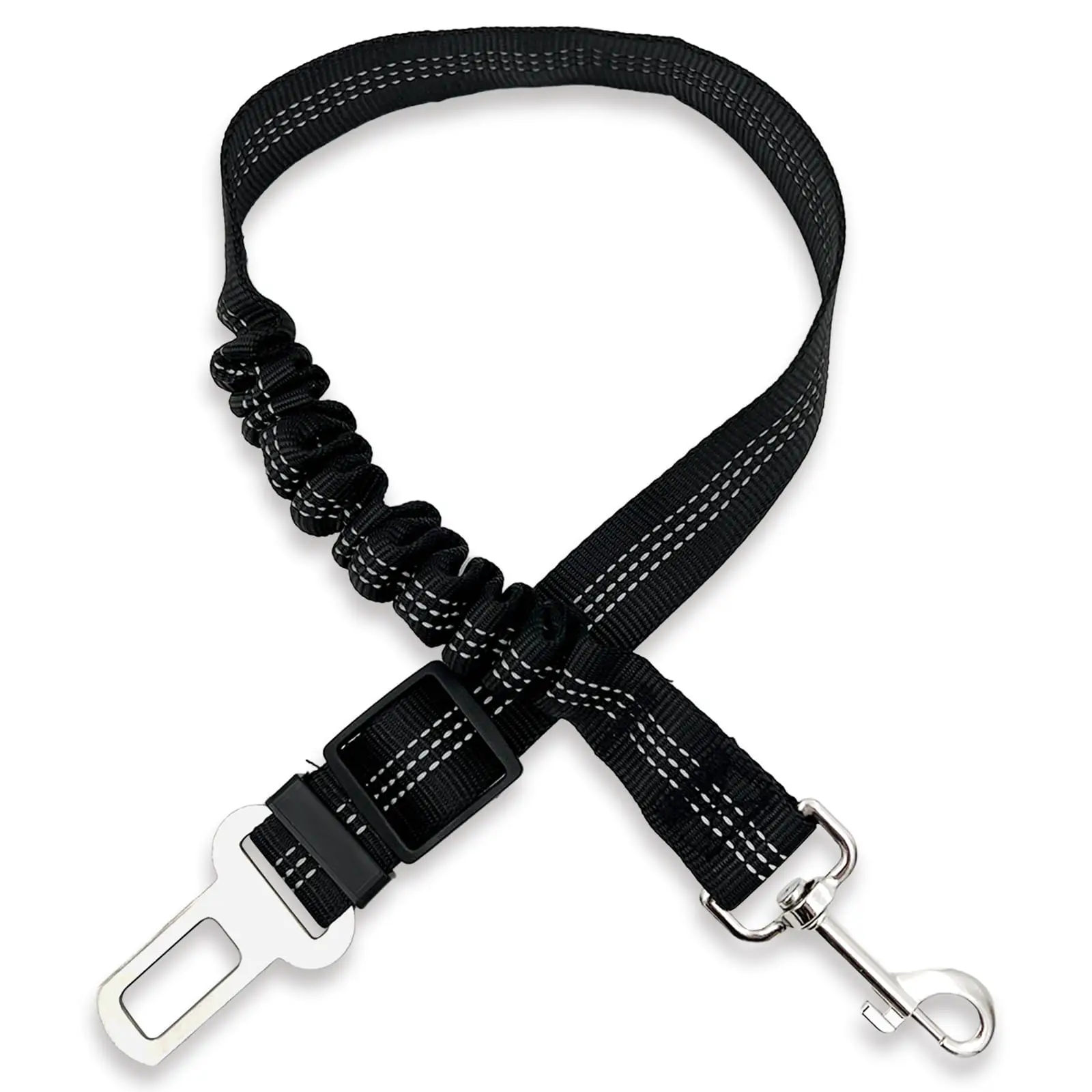 1PCS High Grade Dog Car Safety Belt Dog Safety Belt with Damping Belt and Reflective Line Adjustable Length Suitable Any Dog