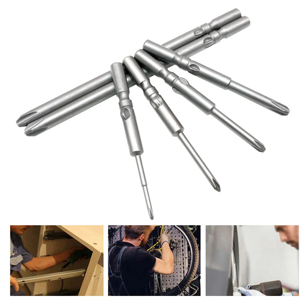 1 Buah Mata Obeng Silang Elektrik 5Mm Batang Bulat PH00 PH0 PH1 Aksesori Alat Mata Bor Obeng Dampak Magnetik