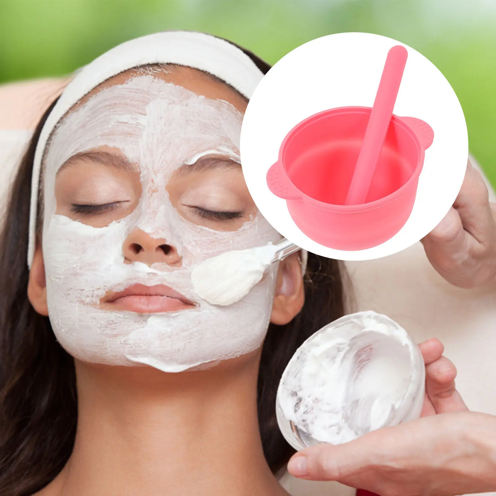 

1Set DIY Mask Making Bowl Set with Mixing Stick Silicone Facial Mask Bowl for Women Skincare Routine Easy Clean Tools