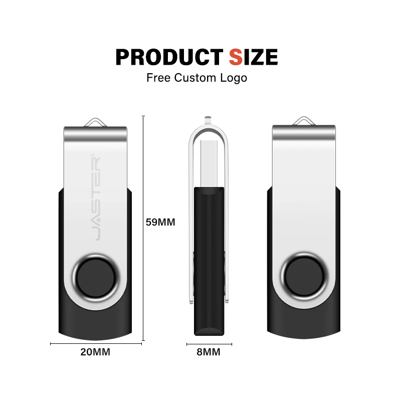 JASTER Usb 32GB Flash Drive 16 Giga Memory Stick Metal Jump Drive Swivel Pendrive Portable 64 128 GB Cle Usb 2.0 Pen Drives