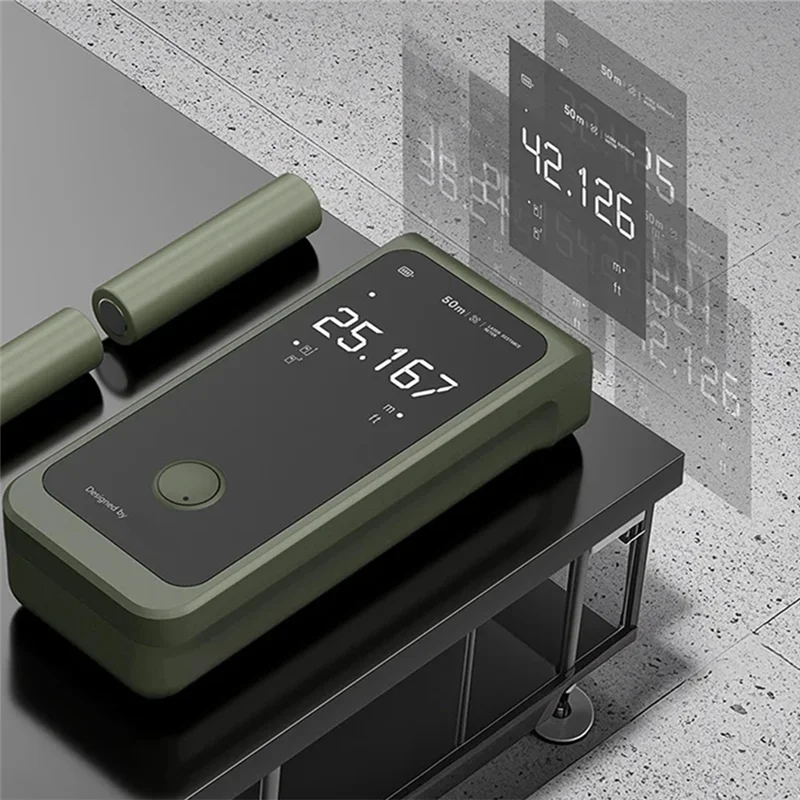 M13K-Intelligent Digital Laser Tape Measuring Tool Smart Laser Measure 50M LED Display Rechargeable Laser Ruler Rangefinder