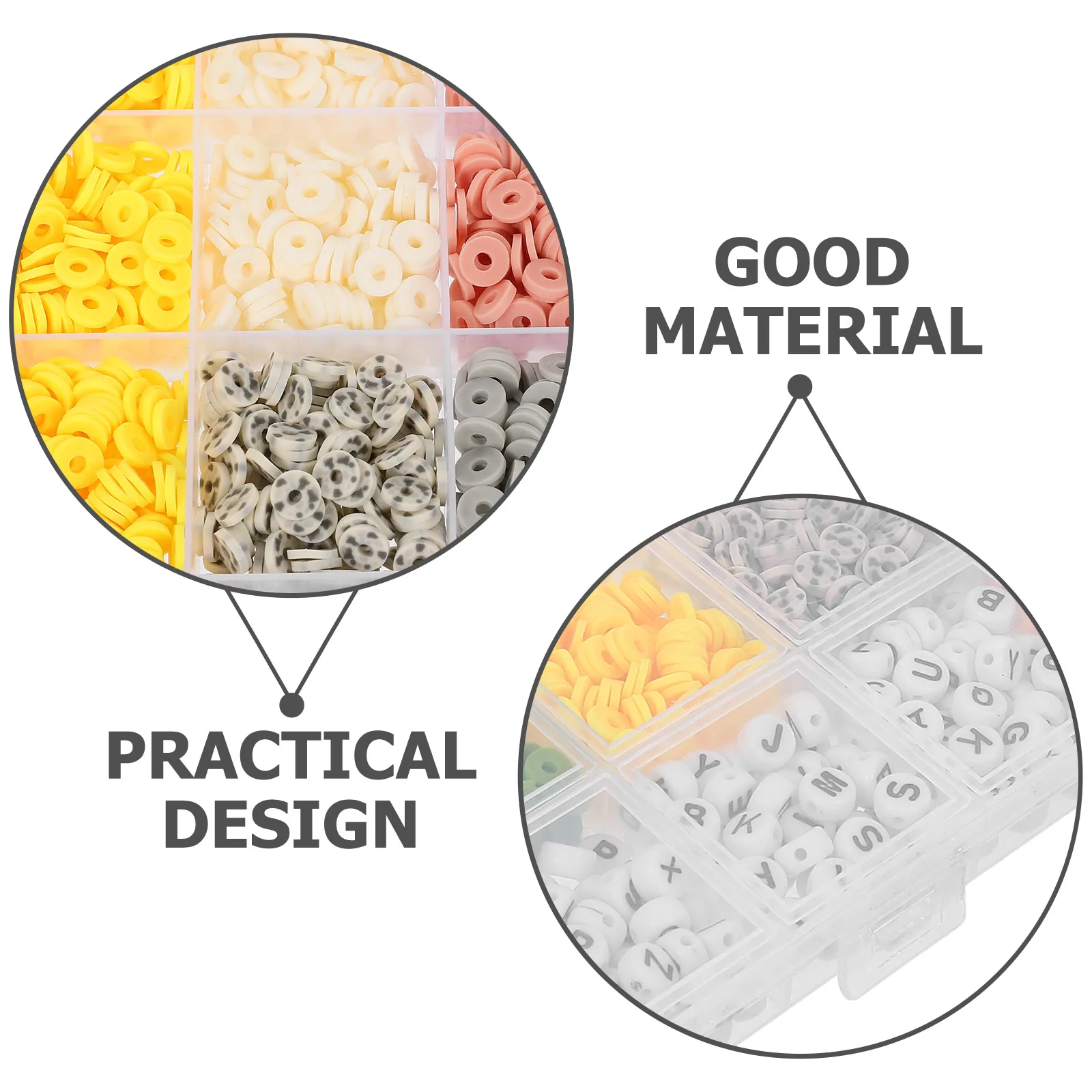 1箱入り ポリマークレイビーズ詰め合わせ DIY ジュエリー製作キット ブレスレット ネックレス クラフト 手作り装飾チャーム