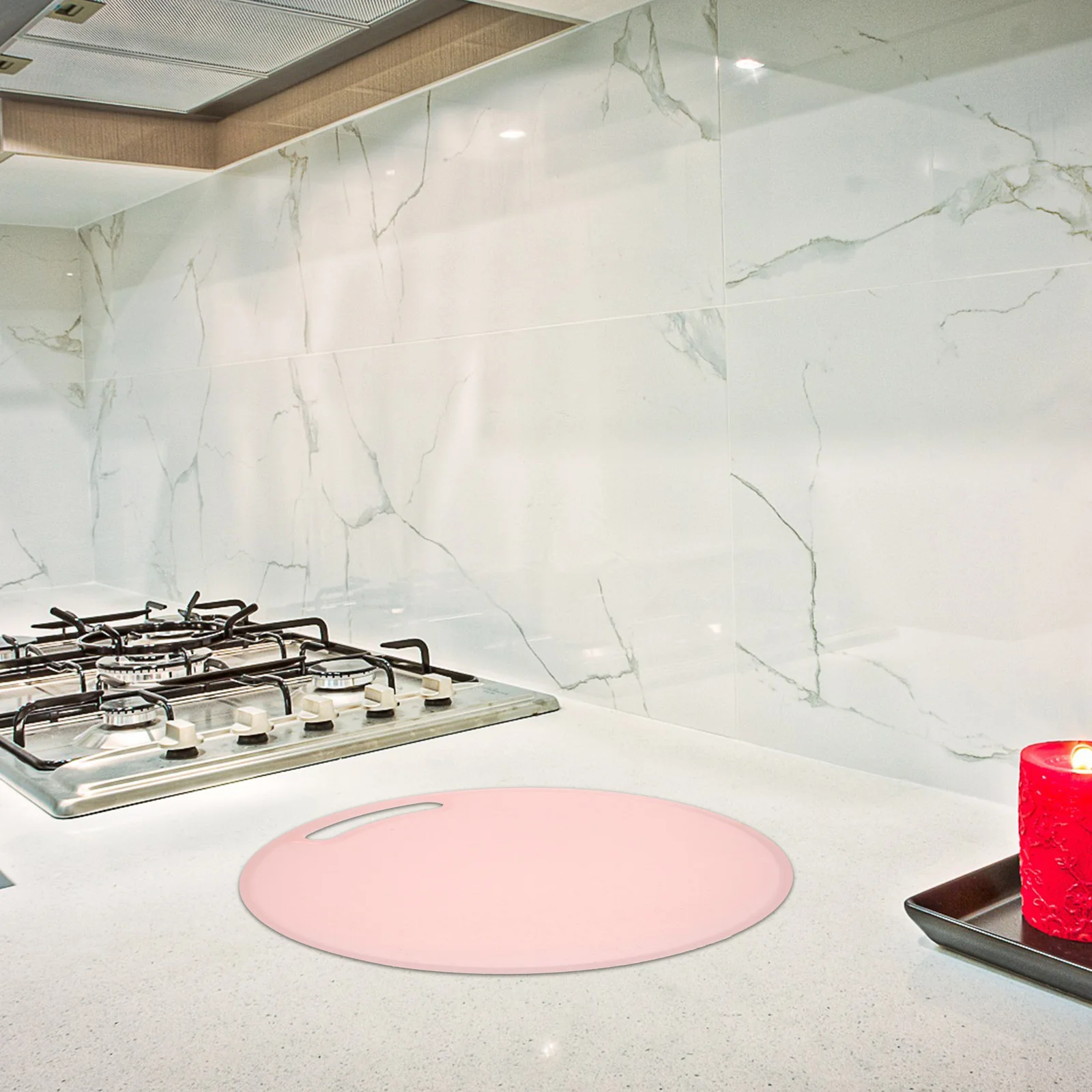 

Round Cutting Board Tough Reusable Plastic No Smell Easy Rinse Stain Resistant Dishwasher Safe Compact Kitchen Tool for Daily