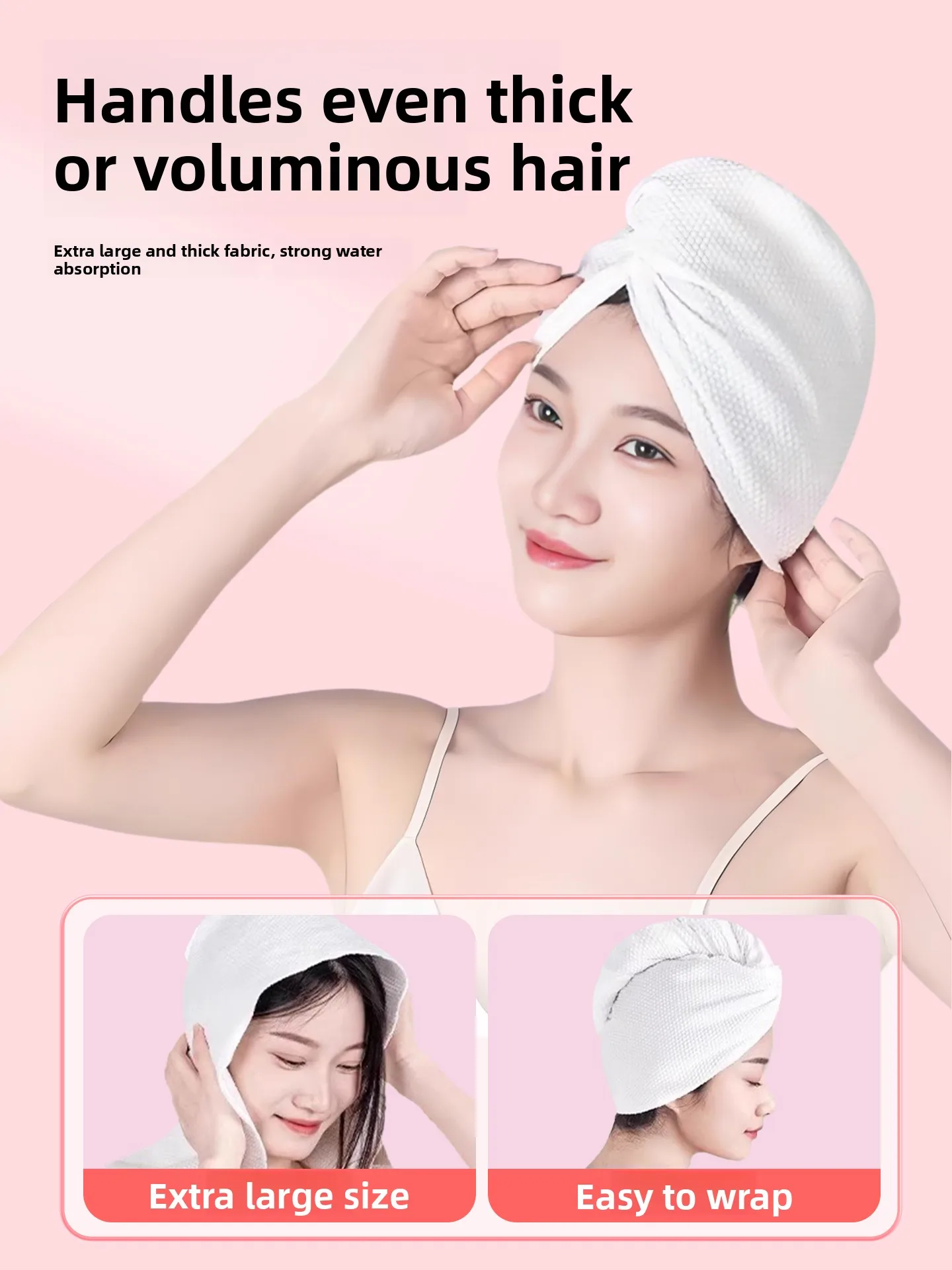 Disposable Thick Dry Hair Cap for Women Super Absorbent Travel Towel Essential Travel Supplies Quick-drying Comfortable to Wear