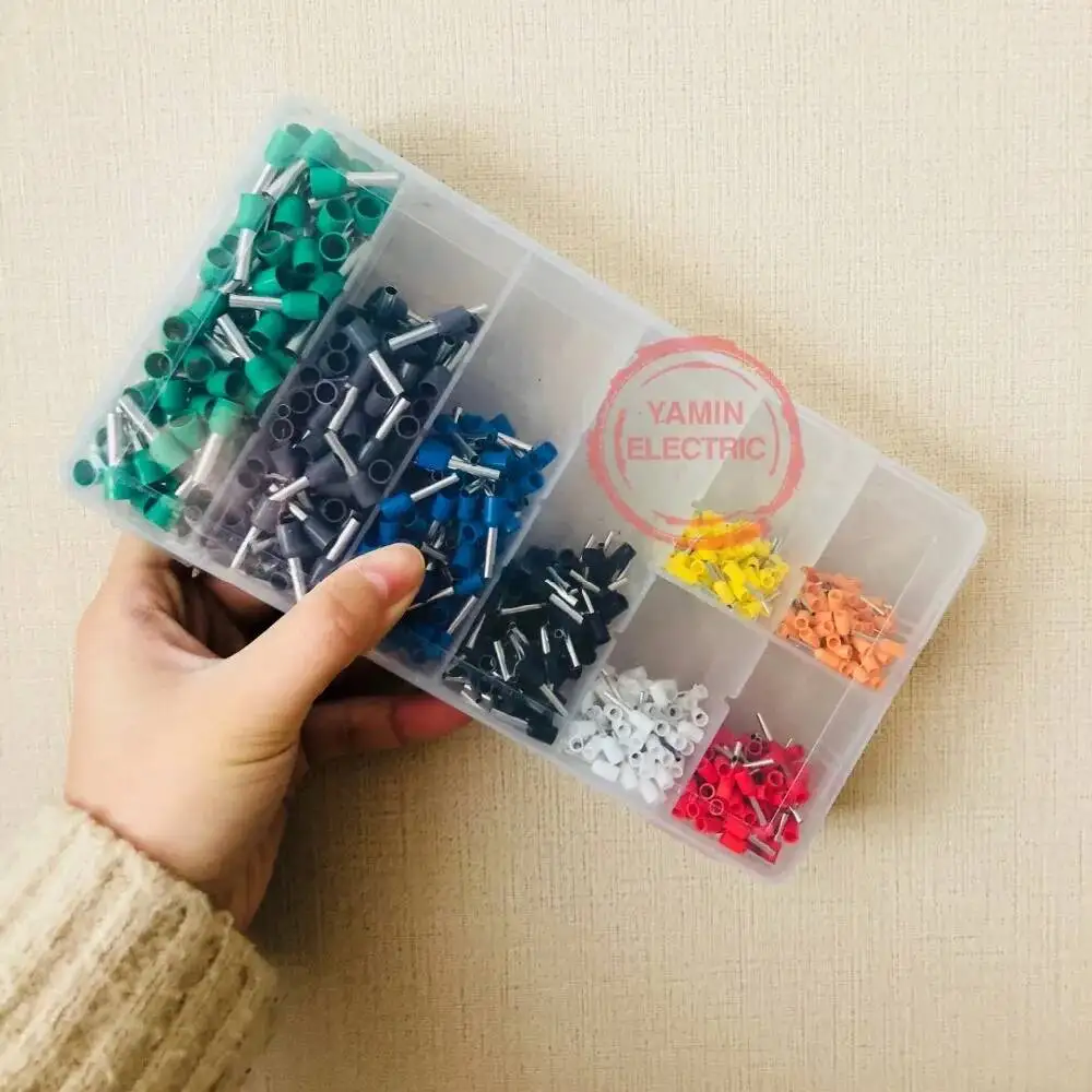 800 teile/satz Mixed Kupfer Draht Crimp Stecker Isolierte Cord Pin End Rohr Terminal Tool Kit Set AWG 10-22