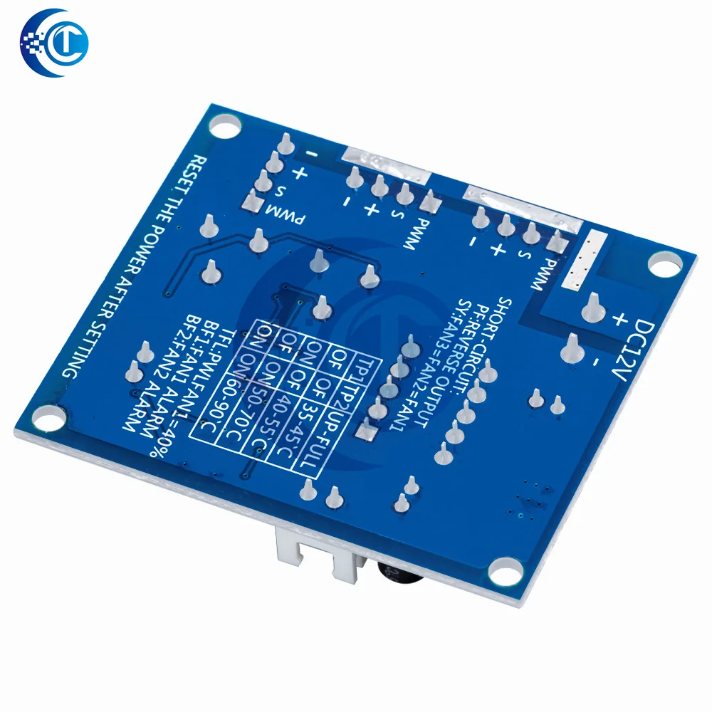 DC 12V 5A PWM PC CPU 선풍기 온도 제어 속도 컨트롤러 모듈 부저 고온 경보 NTC B 3950 서미스터 50K