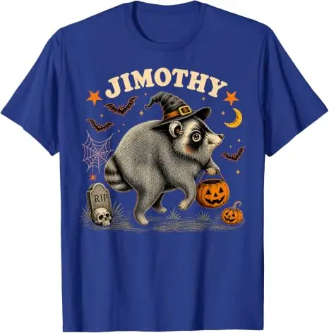 Jimothy Seattle Raccoon Halloween-Shirt, lustiges Tier-Meme-T-Shirt, Y2k Spooky Season, Trick or Treat Nights Wizard Jimothy Tees – Detail 15