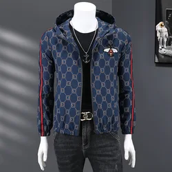 Autumn Men's Jacket Hooded Zipper Hoodie Fashion Luxury Man Clothing Retro Harajuku Coat Long Sleeve Streetwear Leisure Outdoor