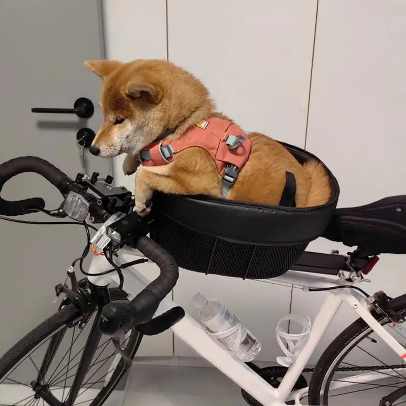 Bicycle Front Basket Bike Small Pet Dog Carry Pouch Detachable MTBCycling Handlebar Tube Hanging Fold Baggage Bag Multi-Purpose