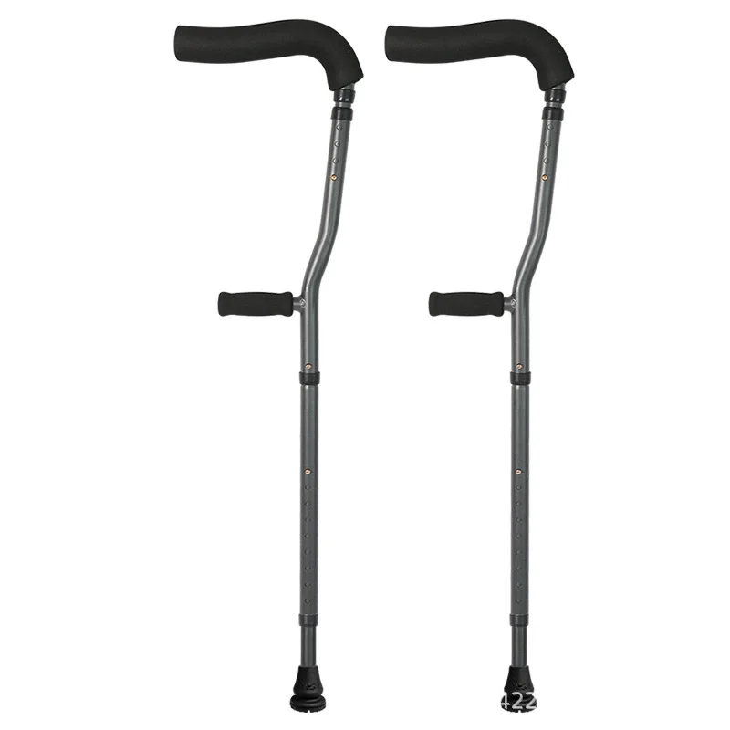 F-Type Dual Underarm Crutches, Foldable & Non-Slip, Aluminum Alloy Adjustable Mobility Aid, Ergonomic Walking Support