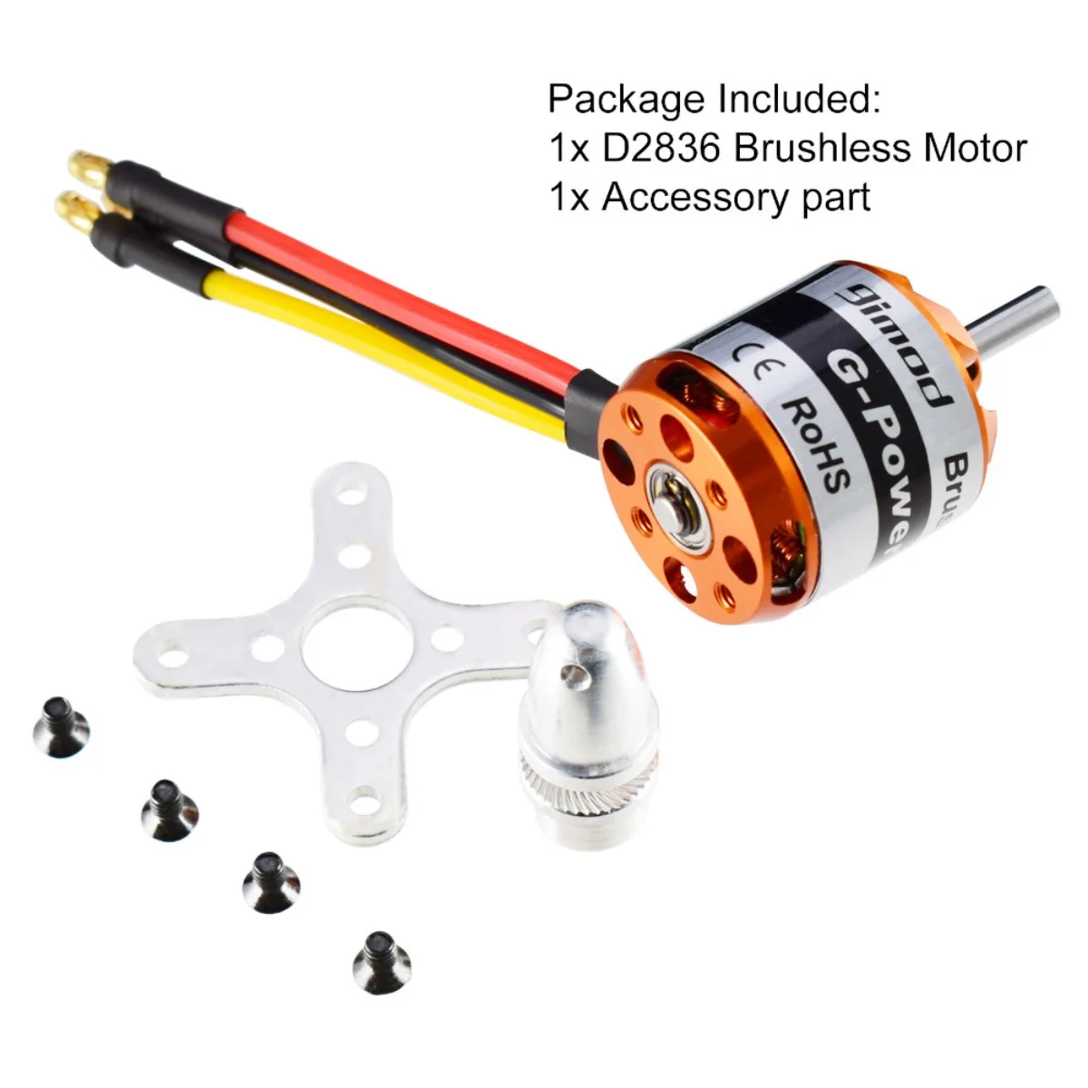 9imod D2836 Brushless Outrunner Motor 750-1500KV 2-4S 4mm Shaft 70g 40A ESC Large Thrust for RC Airplane Helicopter Drone
