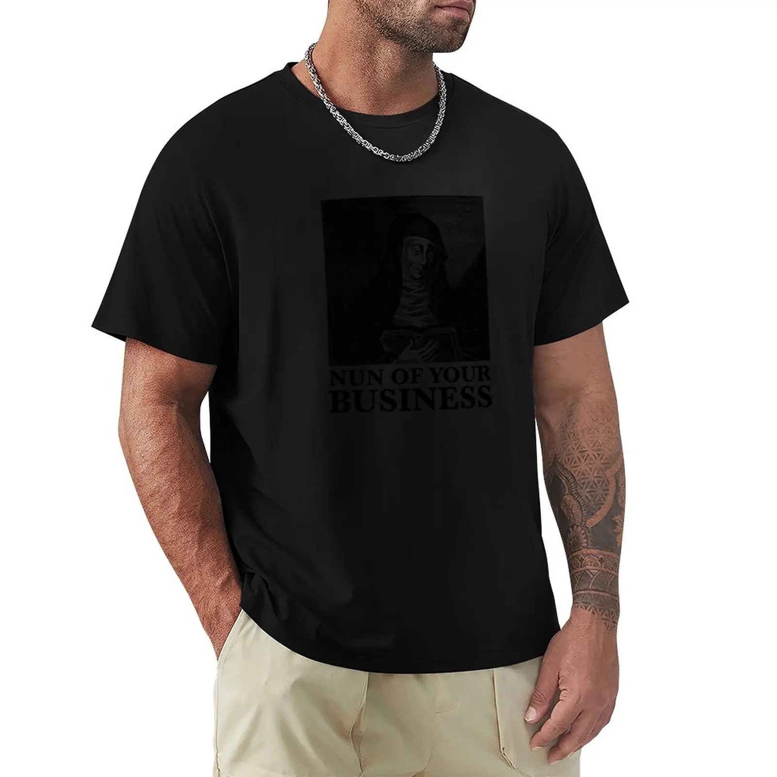 

Nun of Your Business - Saint Hildegard - Funny Pun Joke Humor T-Shirt anime heavy weight t shirts for men