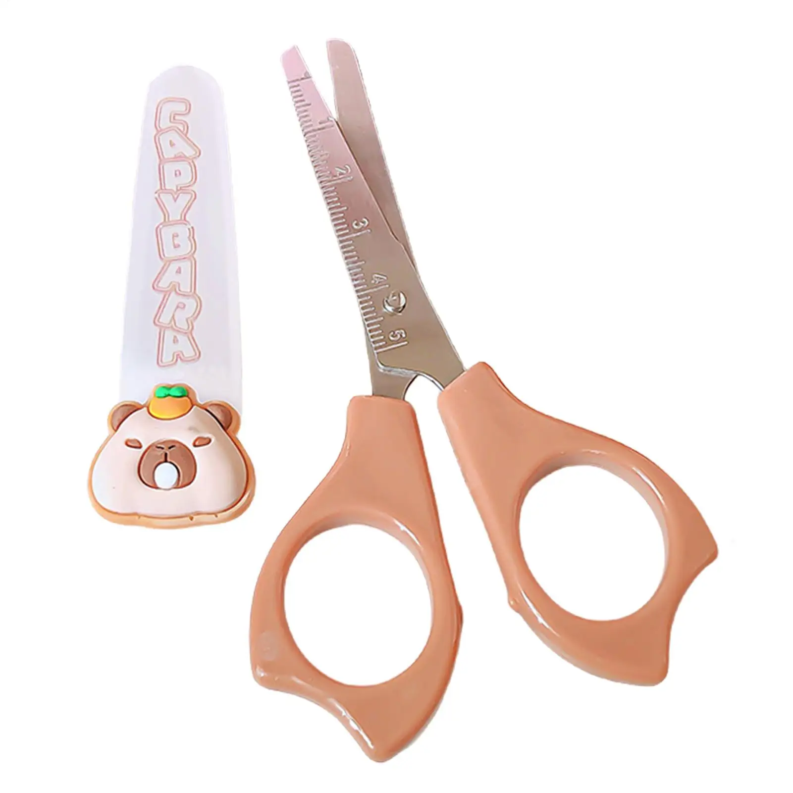 Ciseaux de sécurité pour enfants, ciseaux de sécurité Capybara avec pointe ronde, poignée antidérapante, papeterie pour étudiants, fournitures d'activités pour enfants