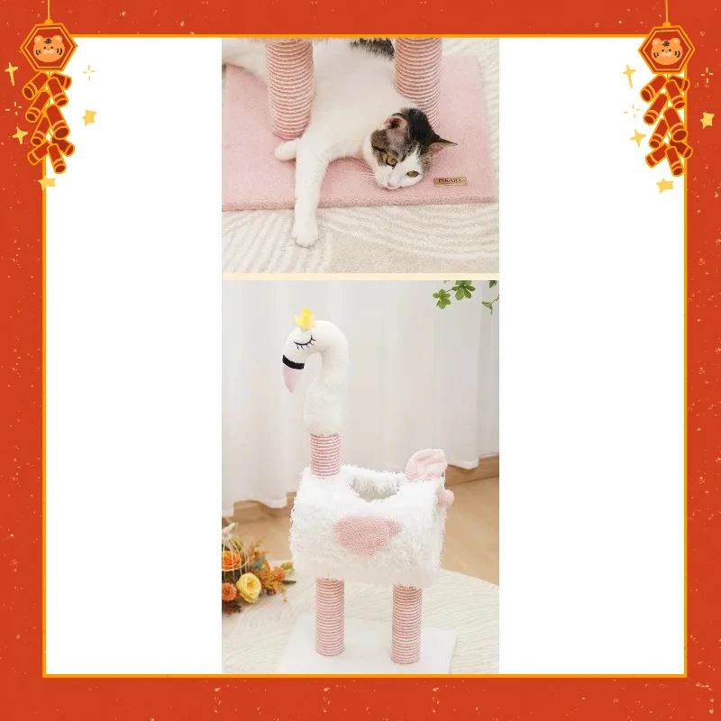 Cat climbing frame cat nest integrated multi-functional sisal scratching board does not drop debris grinding claws cat toy