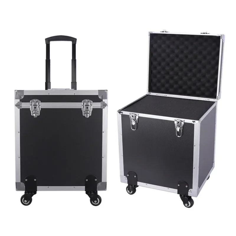 Portable Toolbox with Wheels Aluminum Organizer Suitcase Large Hard Flight Case Storage Tools Professional Transportation Boxes