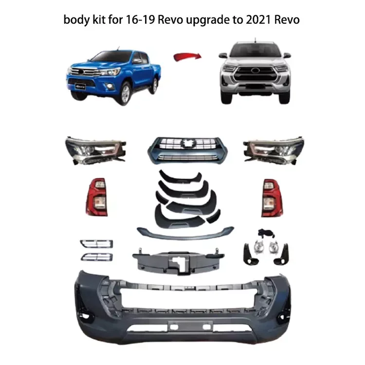 Car Accessories Front Bumper Facelift Conversion Body Kit for Toyota Hilux Revo 2016-2019  Upgrade To 2021 Revo