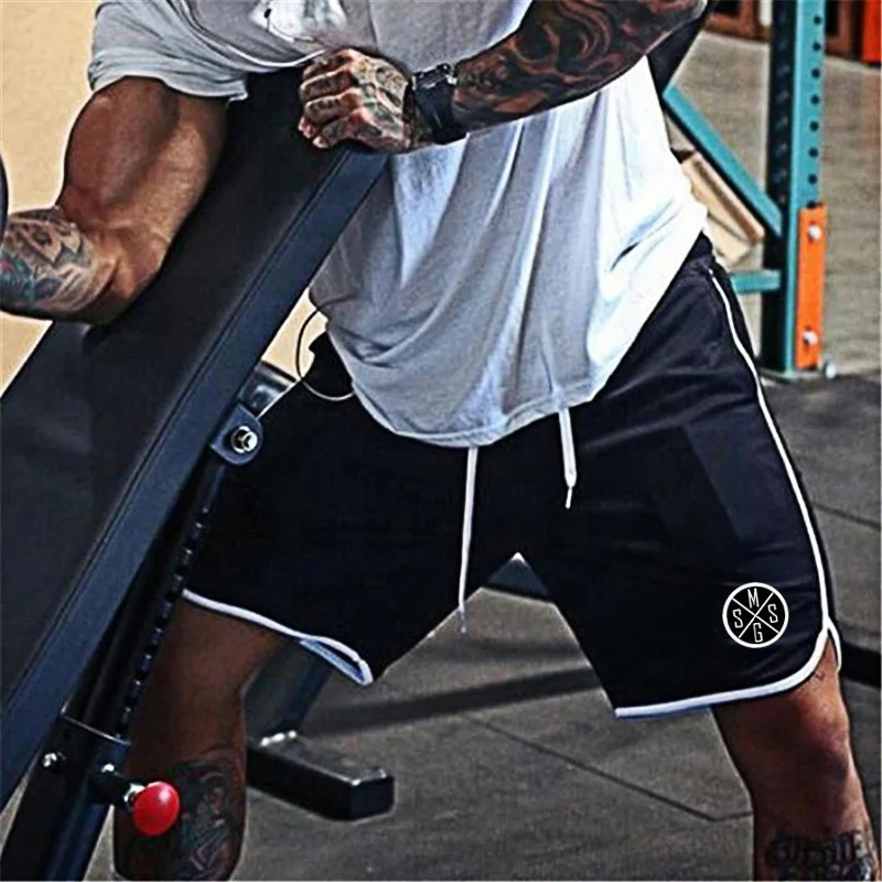 Summer Men Breathable Casual Fitness Gym Workout Fitness Mesh Weight Lifting Short Bodybuilding Joggers Beach  basketball  Pants