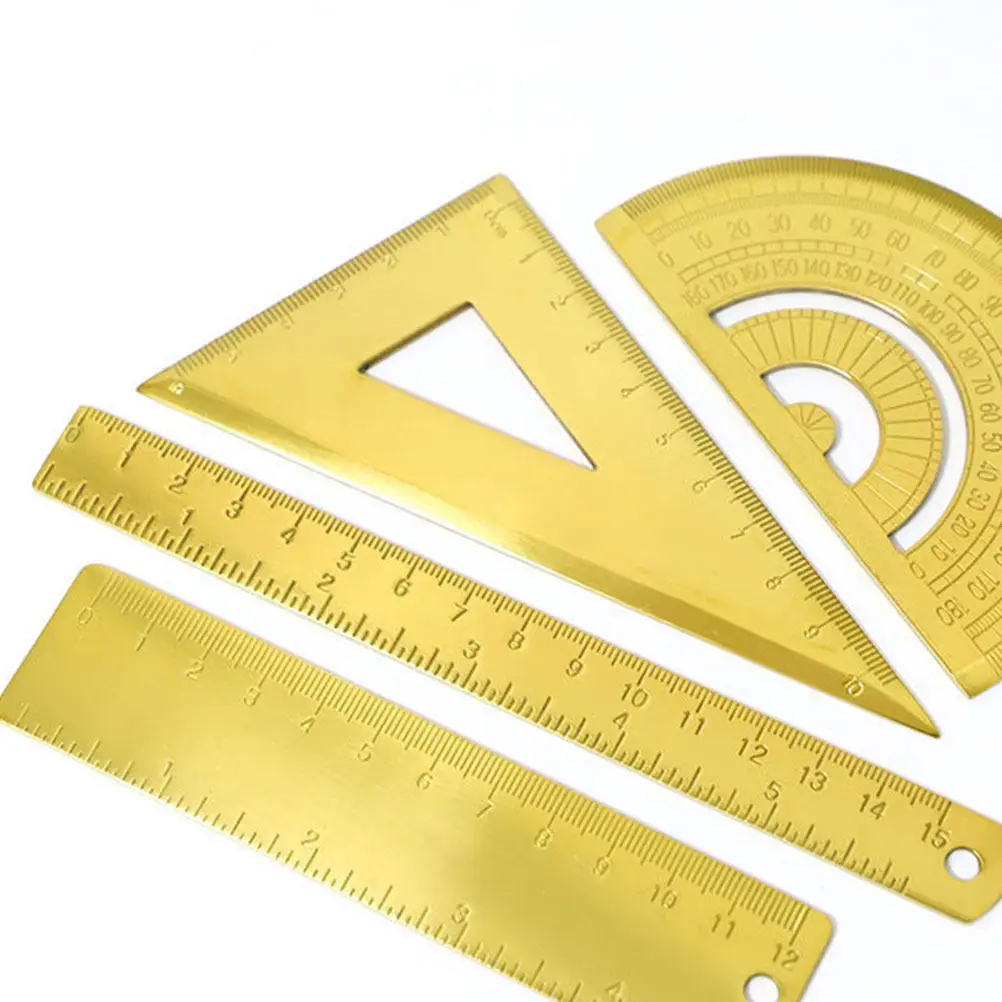 2Pcs 15Cm Stainless Steel Ruler Nordic Style Compact Design Precise Measuring Tool for Student Learning Drafting Use