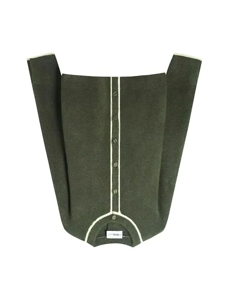 

HH 2026 Women's Contrast Trim Knitted Jacket Women's Spring and Autumn Versatile Short Casual Warm Commuting Cardigan Top