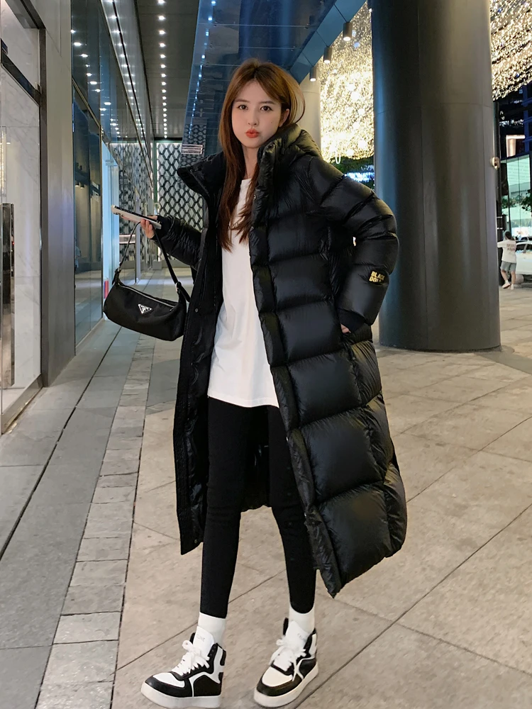 Winter Women\'s Jackets 2024 Long Coats Down Thicken Hooded White Duck Down Coats Couples Overcoats Same Style for Men and Women