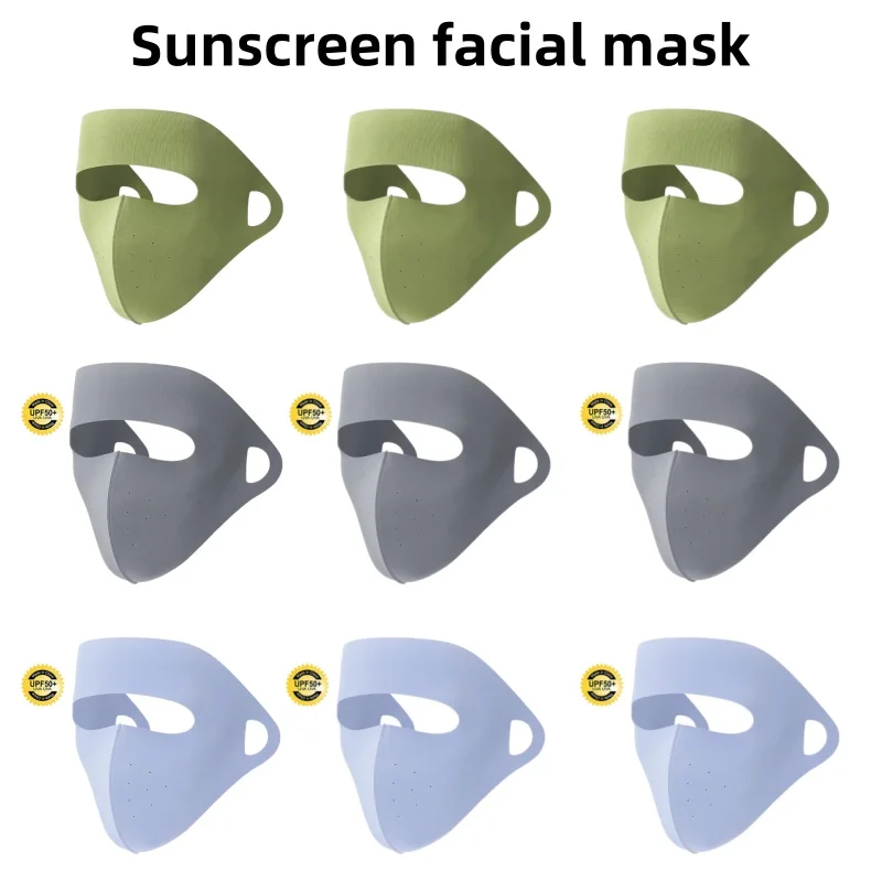 Summer Ice Full Face Silk Sunscreen Mask Forehead Thin Section Breathable Mask Anti Ultraviolet Scarf Sun Protection Bandana