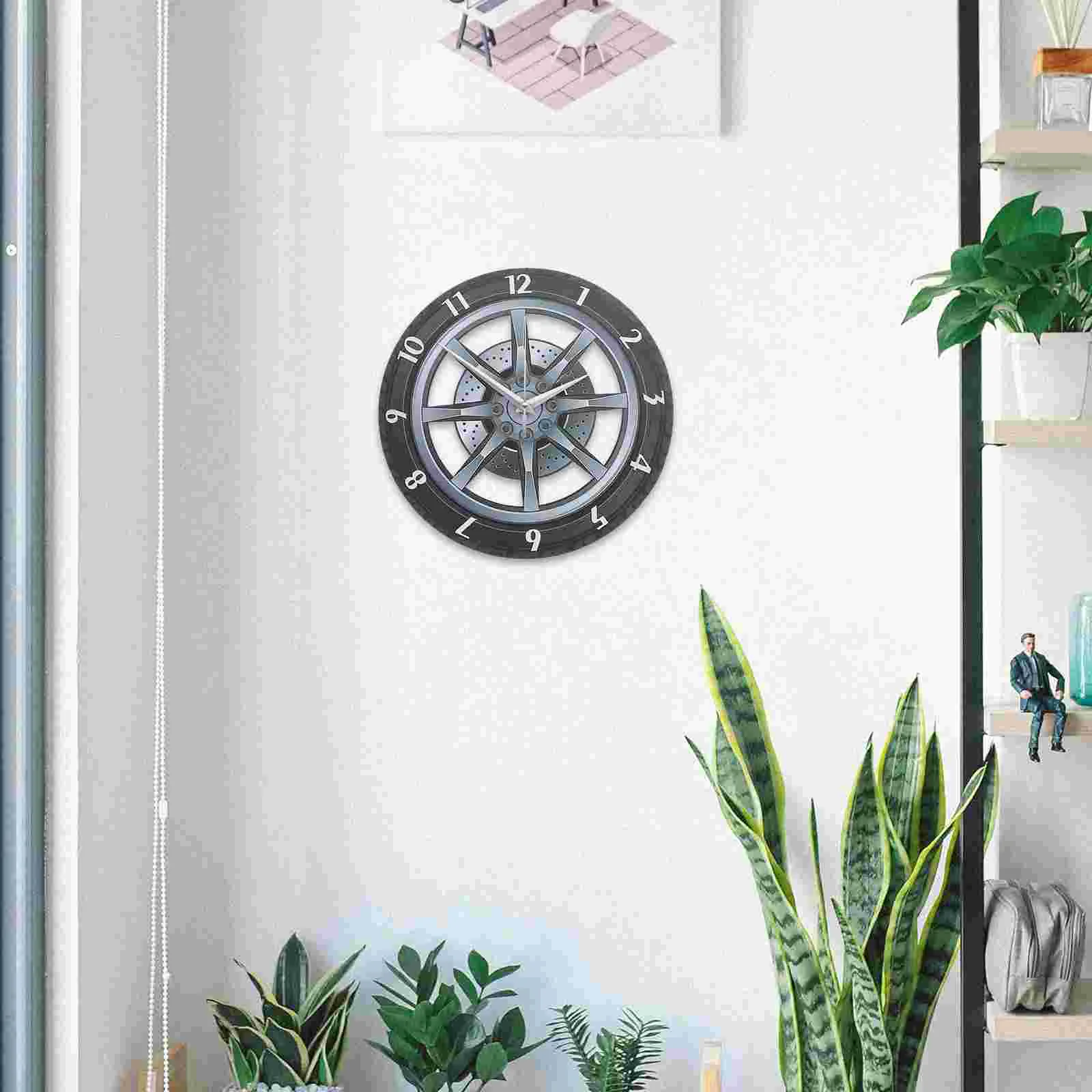 

Creative 3D Wall Clock Quiet Movement Car Wheel Silent Wall Clock Home Decor Wheel Wall Clock 3D Wheel Clock