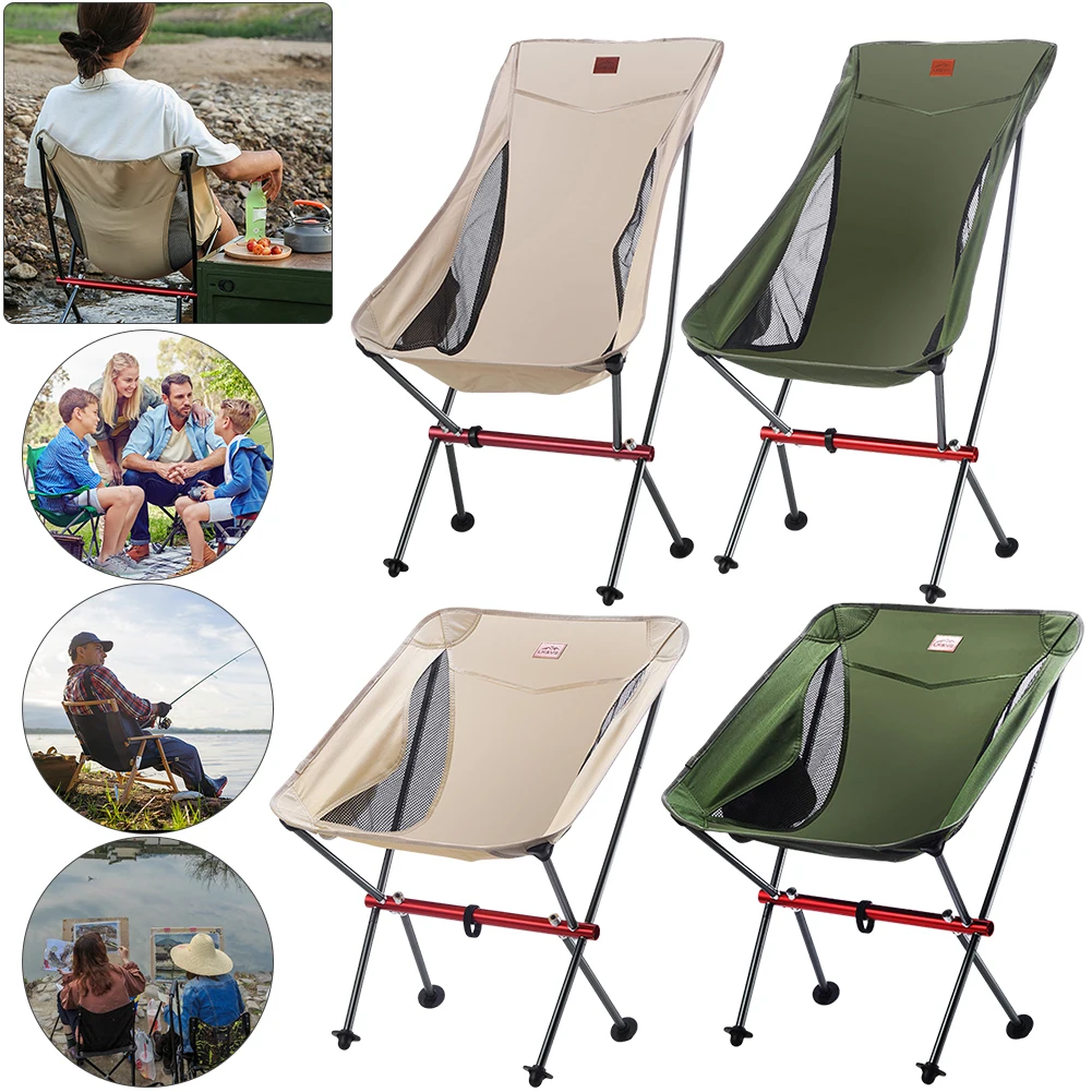 Ultralight Folding Chair Detachable Portable Moon Chair Nature Hike Chair Outdoor Fishing Camping Chair Beach Hiking Picnic Seat