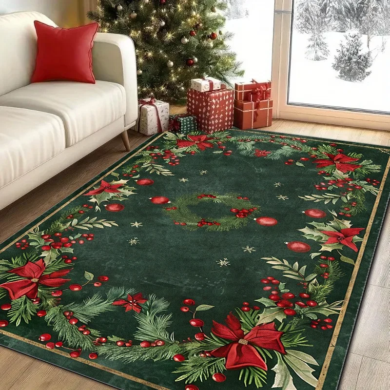 Modern 2D Christmas Doormat Snow Globe Crystal Ball Carpet For Living Room Bedroom Front Door Welcome Entrance Floor Mat New