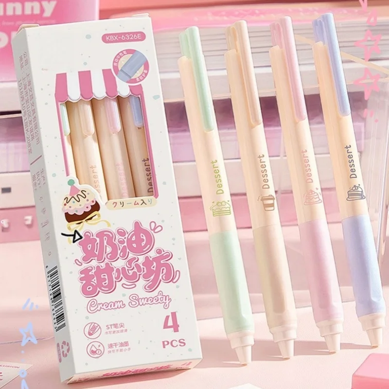 

Набор из 4 розовых быстросохнущих гелевых ручек с выдвижным механизмом, 0.5 мм, черные чернила, гладкое письмо, для студентов, экзаменов, ежедневных заданий, школьных принадлежностей