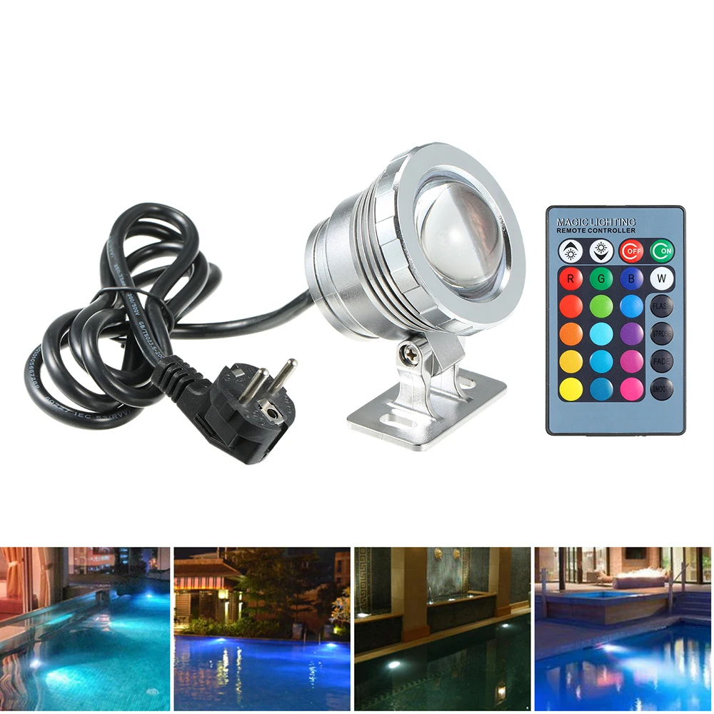 RGB LED Fountain Lamp with Remote Control IP65 Waterproof Flash/Strobe/Fade/Smooth 4Lighting Effect Light for Pool Aquarium Pond