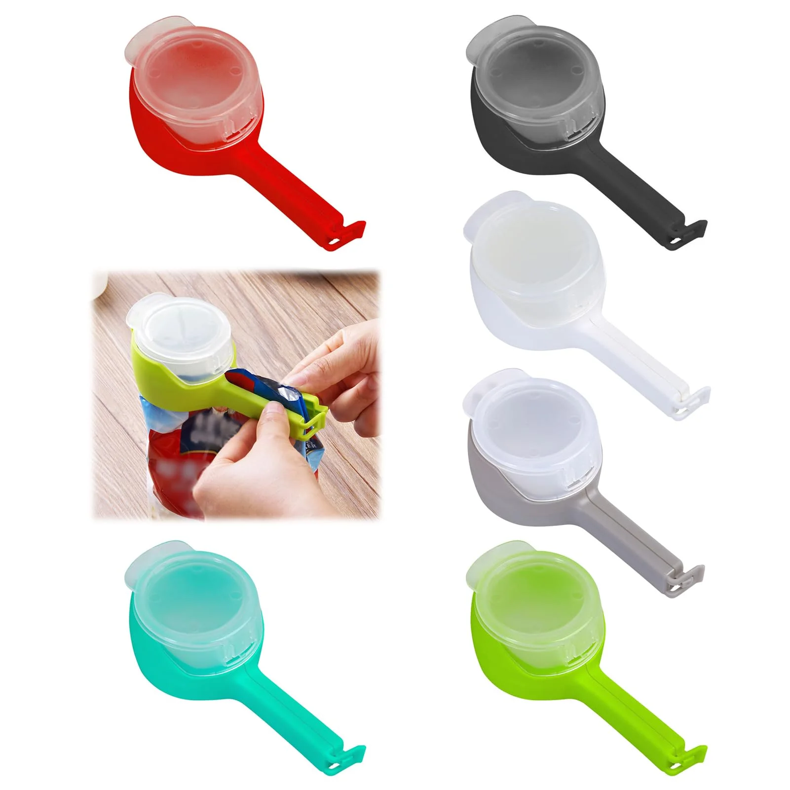 3pcs/Set Random Color Food Storage Seal with Dumping Port, Suitable for Kitchen, Pantry, Office- Compatible with Containers,Bags