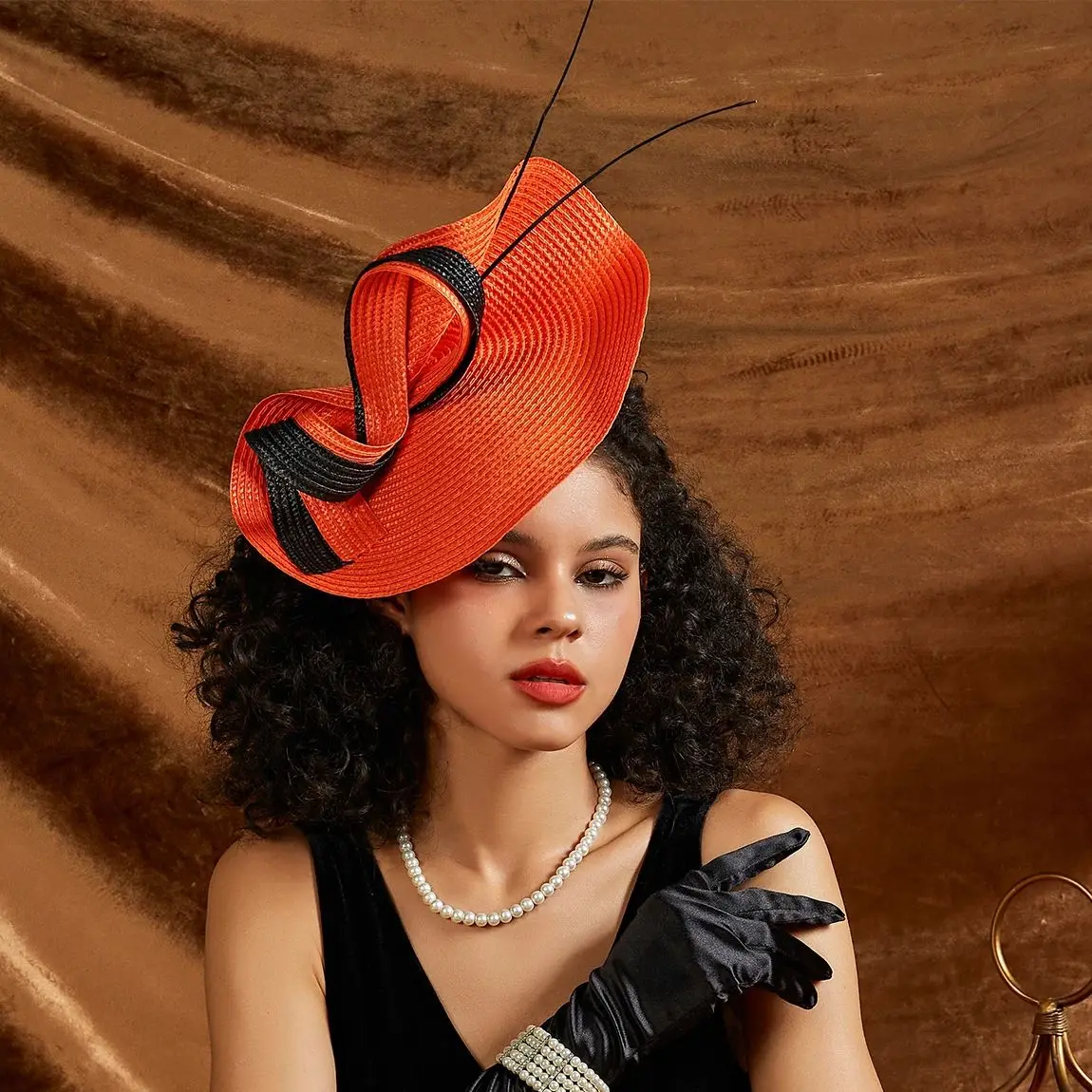 

Красочная модная шляпа-волшебница, соломенная чаепитие, перо, формальный женский декоративный аксессуар