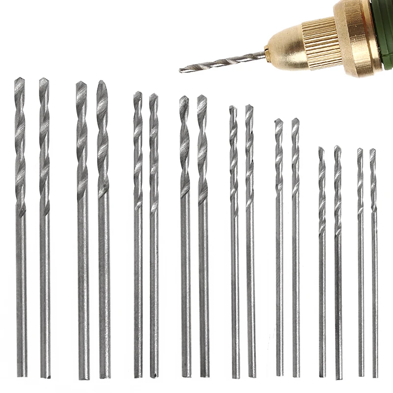 16 Cái Mũi khoan xoắn thép trắng HSS 0,8-1,5mm cho máy khoan mài điện 94PD