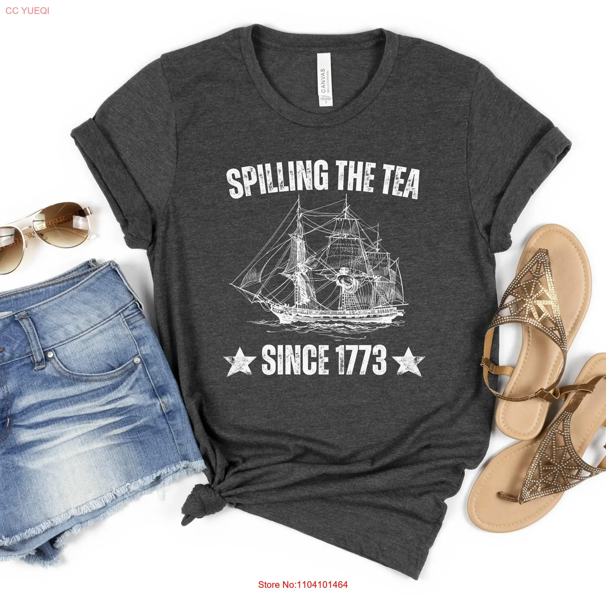 Spilling The Tea Since 1773 T Shirt Funny History Teacher Patriotic Lover Historian long or short sleeves