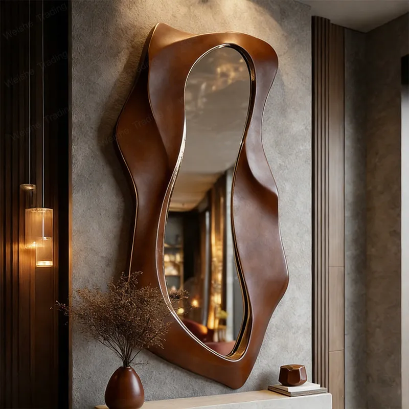 French art decorative mirror wall hanging creative irregular makeup custom designer fireplace vanity mirror
